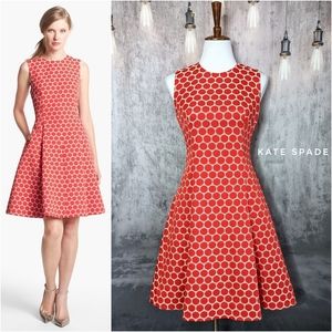 Kate Spade New York Cory dot jacquard fit & flare dress, size 4